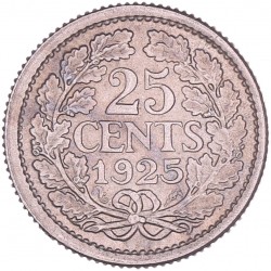 25 Cent Wilhelmina 1925. FDC.