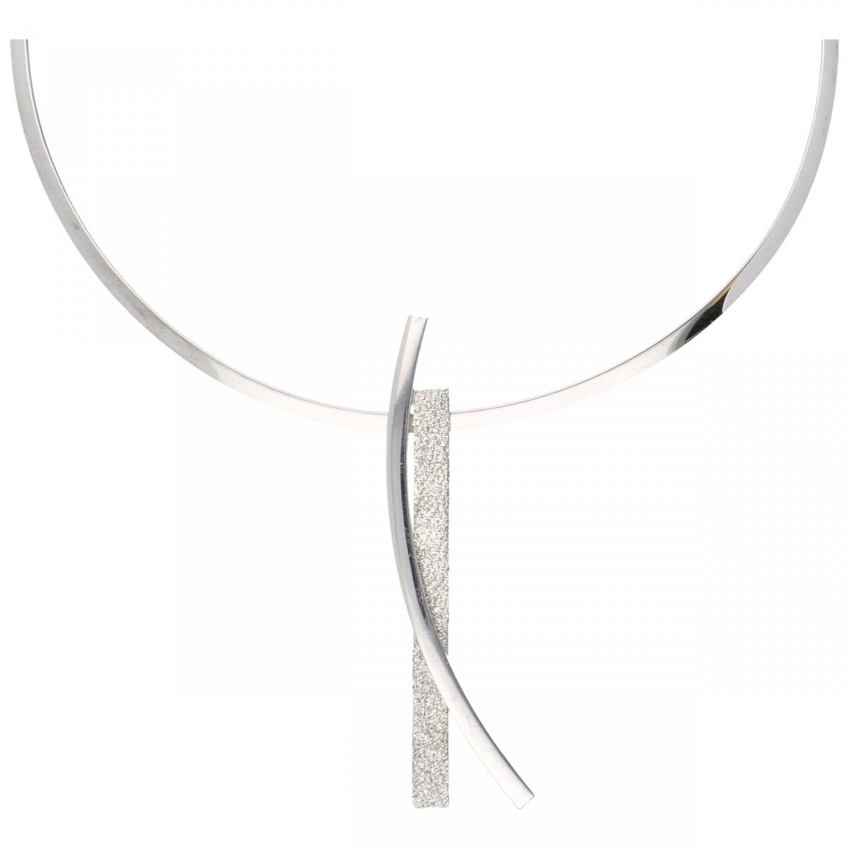 Zilveren Pianegonda spang collier met hanger - 925/1000.