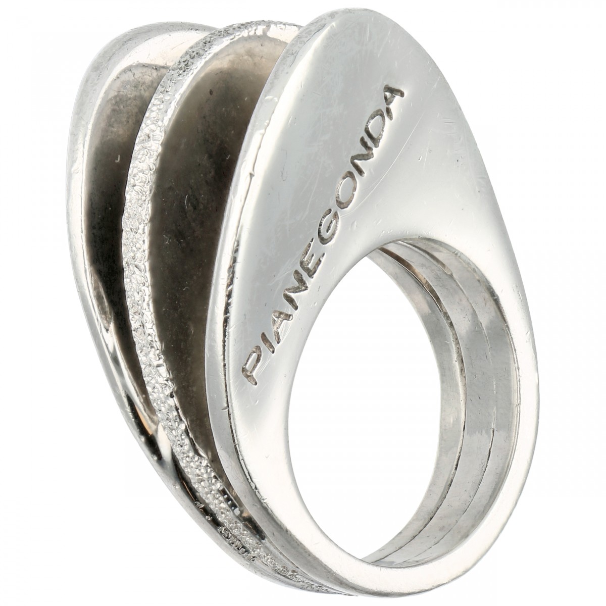 Massief zilveren Pianegonda design ring - 925/1000.