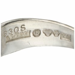 Zilveren modernistische Alton ring, met amethist - 830/1000.