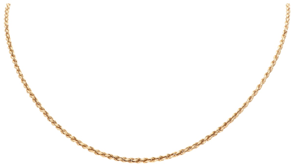 14K Geelgouden koord schakelcollier.