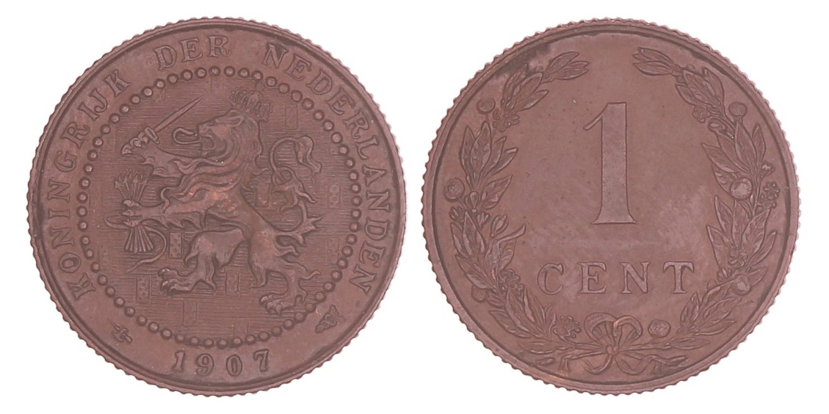 1 Cent Wilhelmina 1907. Prachtig / FDC.