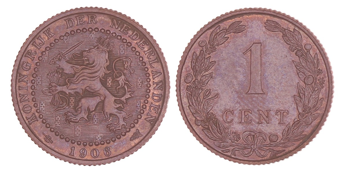 1 Cent Wilhelmina 1906. FDC.