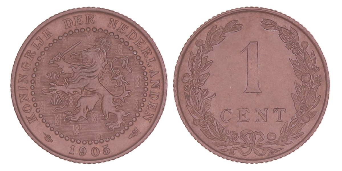 1 Cent Wilhelmina 1905. Prachtig / FDC.