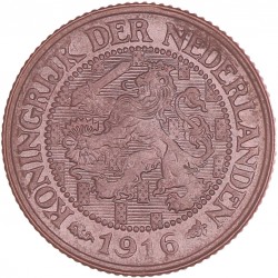 1 Cent Wilhelmina 1916. FDC.