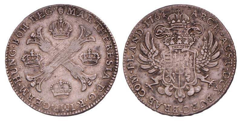 Kronenthaler Maria Theresia 1764 B. Zeer Fraai.