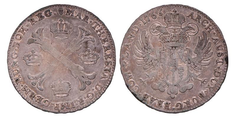 Kronenthaler Maria Theresia 1765 B. Zeer Fraai.