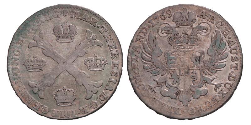 Kronenthaler Maria Theresia 1769 B. Zeer Fraai +.