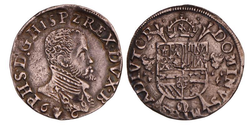 1/5 Philipsdaalder Brabant, Philips II 1566. Zeer Fraai +.