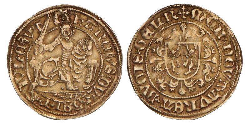 Gouden rijder Karel van Egmond/Gelderland z.j. Zeer Fraai.