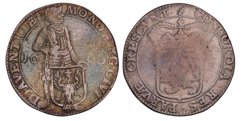 Zilveren dukaat Deventer 1666. Zeer Fraai +.
