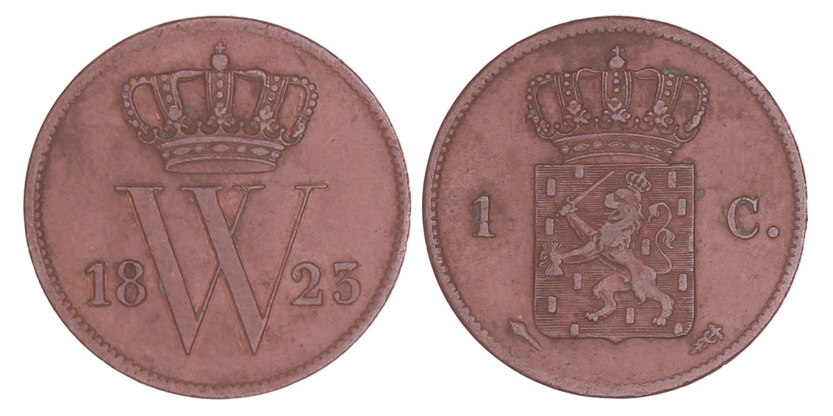 1 Cent Willem I 1823 U. Zeer fraai / Prachtig.