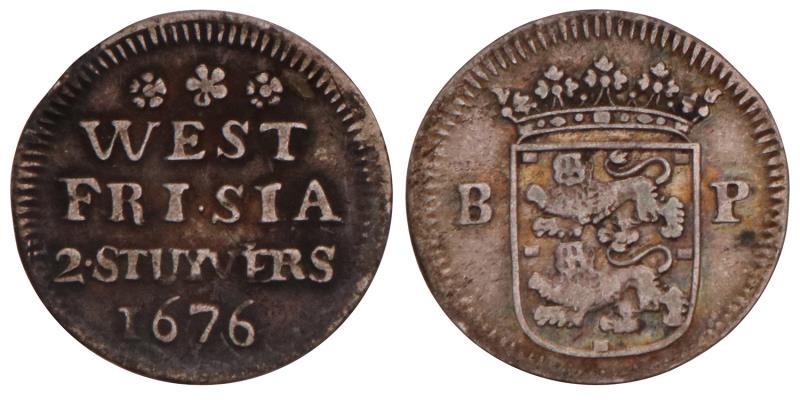 2 Stuiver Enkhuizen 1676. Zeer Fraai -.