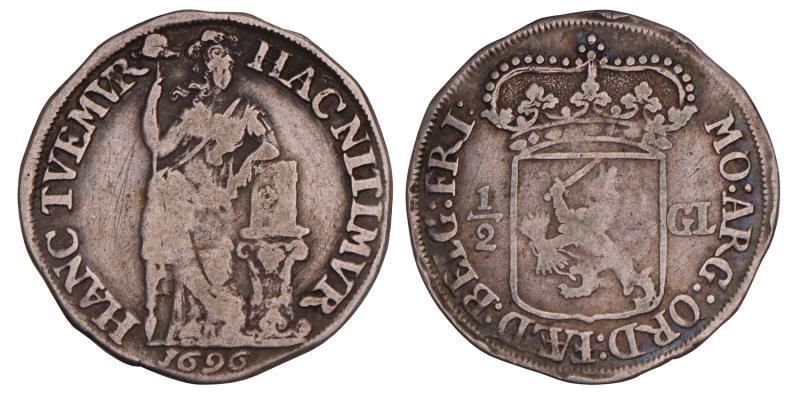 Halve generaliteits Gulden Friesland 1696. Fraai +.