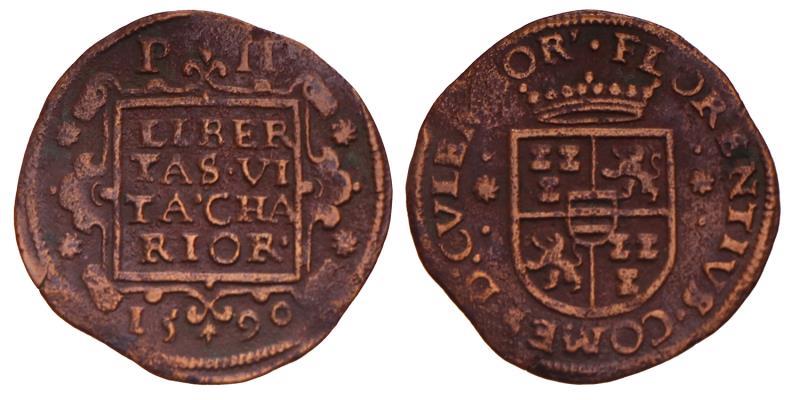 Duit Culemborg 1590. Zeer Fraai.