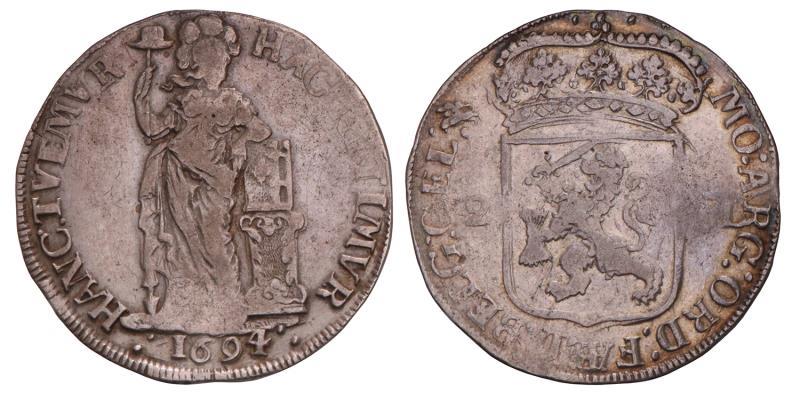 2 Gulden Gelderland 1694. Fraai +.