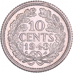 10 Cent Wilhelmina 1943 PP. FDC.