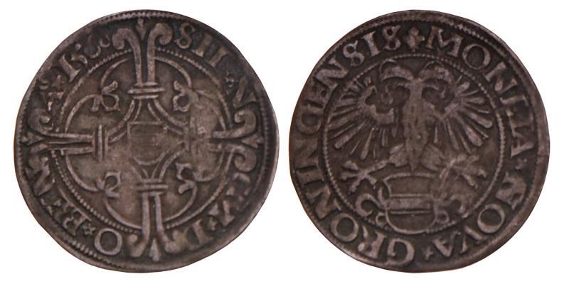 1 Stuiver Groningen 1560. Zeer Fraai +.