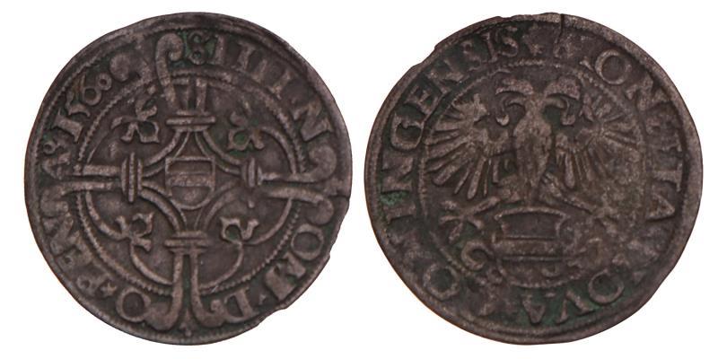 1 Stuiver Groningen 1560. Zeer Fraai.