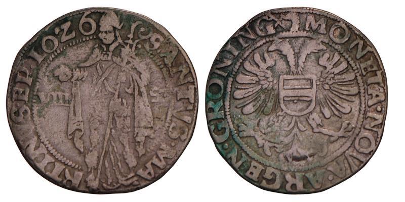 8 Stuiver Groningen stad 1626. Fraai.