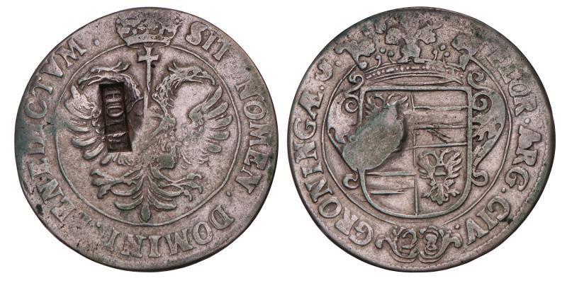 Florijn van 28 stuiver Groningen stad 169(?) met klop Holland. Fraai / Zeer Fraai. 