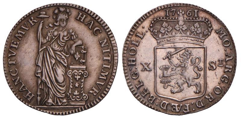 10 Stuiver Holland 1761. Prachtig.