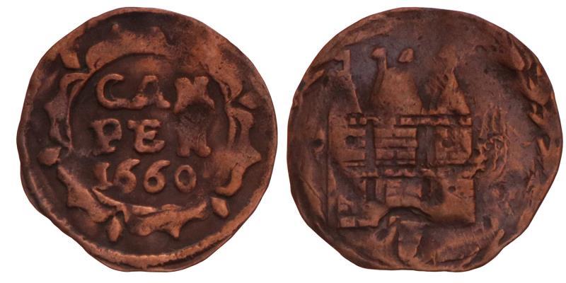 Duit Kampen 1660. Zeer Fraai -.