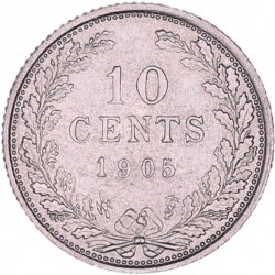 10 Cent Wilhelmina 1905. Prachtig.