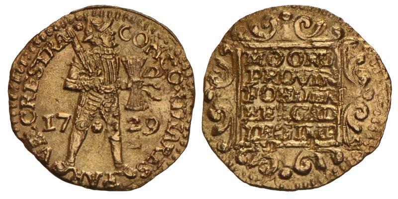 Gouden Dukaat Utrecht 1729. Fraai +.