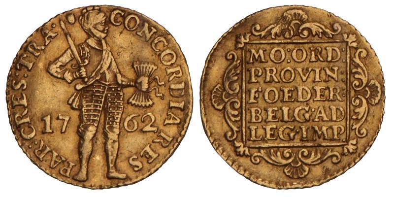 Gouden Dukaat Utrecht 1762. Zeer Fraai.