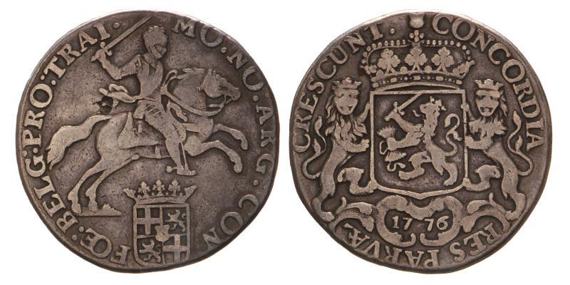 Halve dukaton of halve zilveren rijder Utrecht 1776. Zeer Fraai.