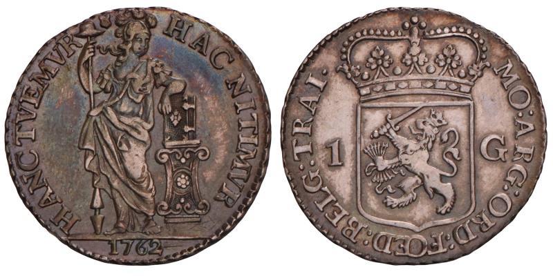 1 Gulden Utrecht 1762. Prachtig.