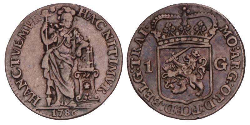 1 Gulden Utrecht 1786. Fraai / Zeer Fraai.