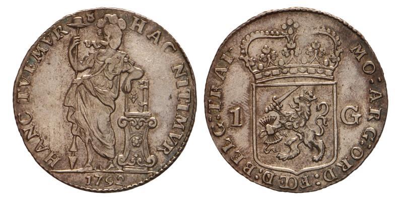 1 Gulden Utrecht 1792. Zeer Fraai / Prachtig.