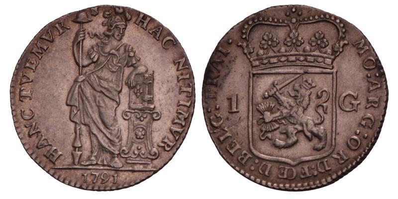 1 Gulden Utrecht 1791. Prachtig.