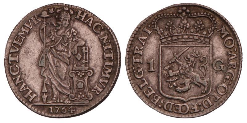 1 Gulden Utrecht 1764. Prachtig -.