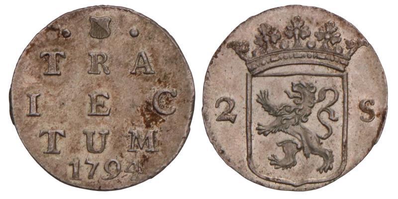 2 Stuiver Utrecht 1794. Prachtig.