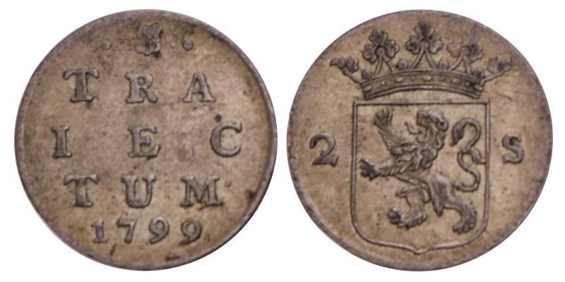 2 Stuiver Utrecht 1799. Zeer Fraai +.