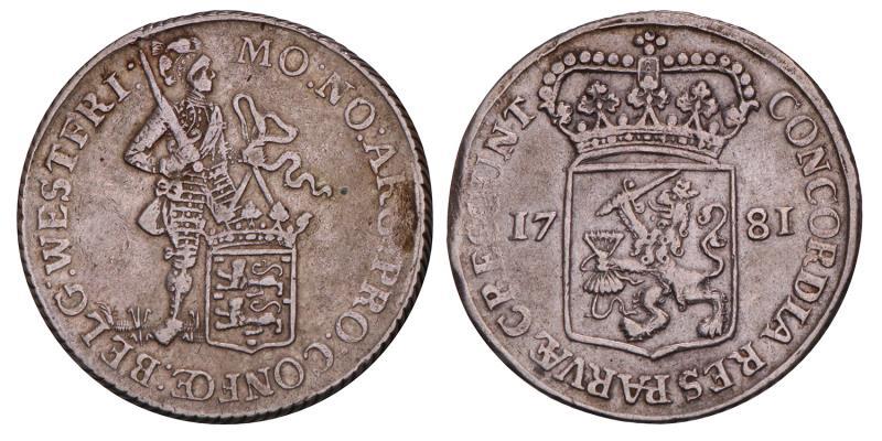 Zilveren dukaat West-Friesland 1781. Zeer Fraai.
