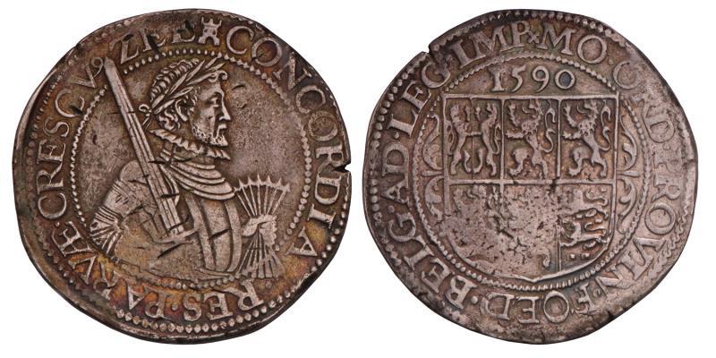 Unie of Leicesterrijksdaalder Zeeland 1590. Zeer Fraai -.