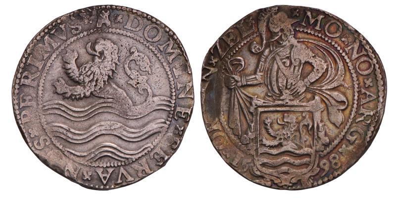 Leeuwendaalder Zeeland 1598. Zeer Fraai +.
