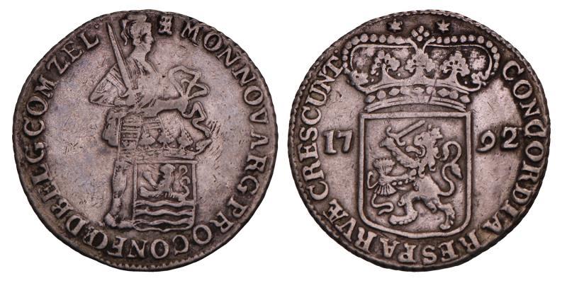 Zilveren Dukaat Zeeland 1792. Zeer Fraai -.