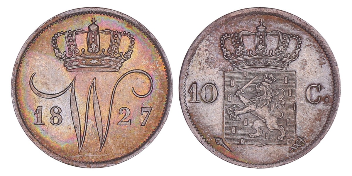 10 Cent Willem I 1827 U. FDC.