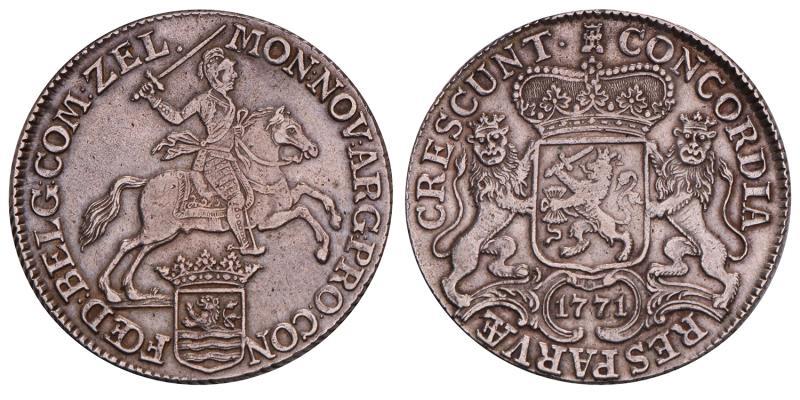Dukaton of zilveren rijder Zeeland 1771. Zeer Fraai +.