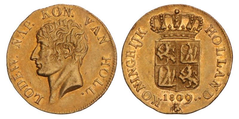 Gouden Dukaat Lodewijk Napoleon 1809 3e type. Prachtig.