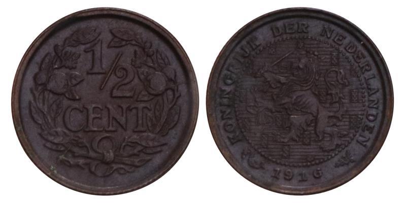 ½ Cent Wilhelmina 1916. FDC.