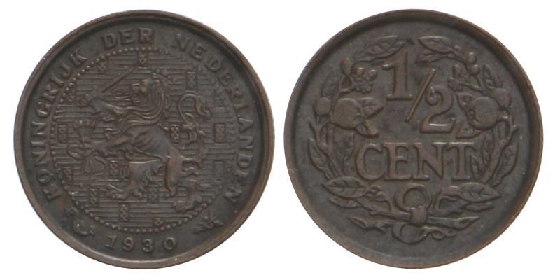½ Cent Wilhelmina 1930. FDC.
