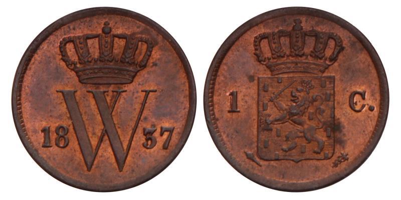 1 Cent Willem I 1837 FDC. 