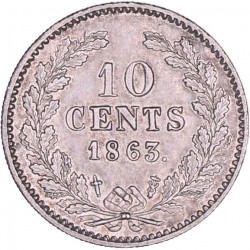 10 Cent Willem III 1863. FDC -.