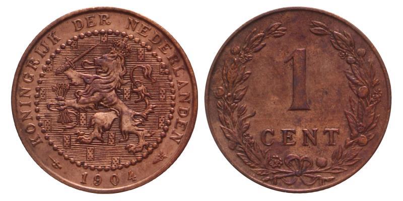 1 Cent Wilhelmina 1904. FDC.